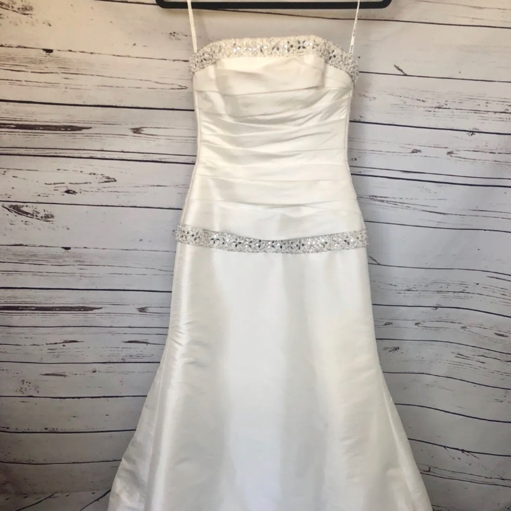 Memories by Maggie Sottero Wedding Dress Womens 4 Strapless White NEW
